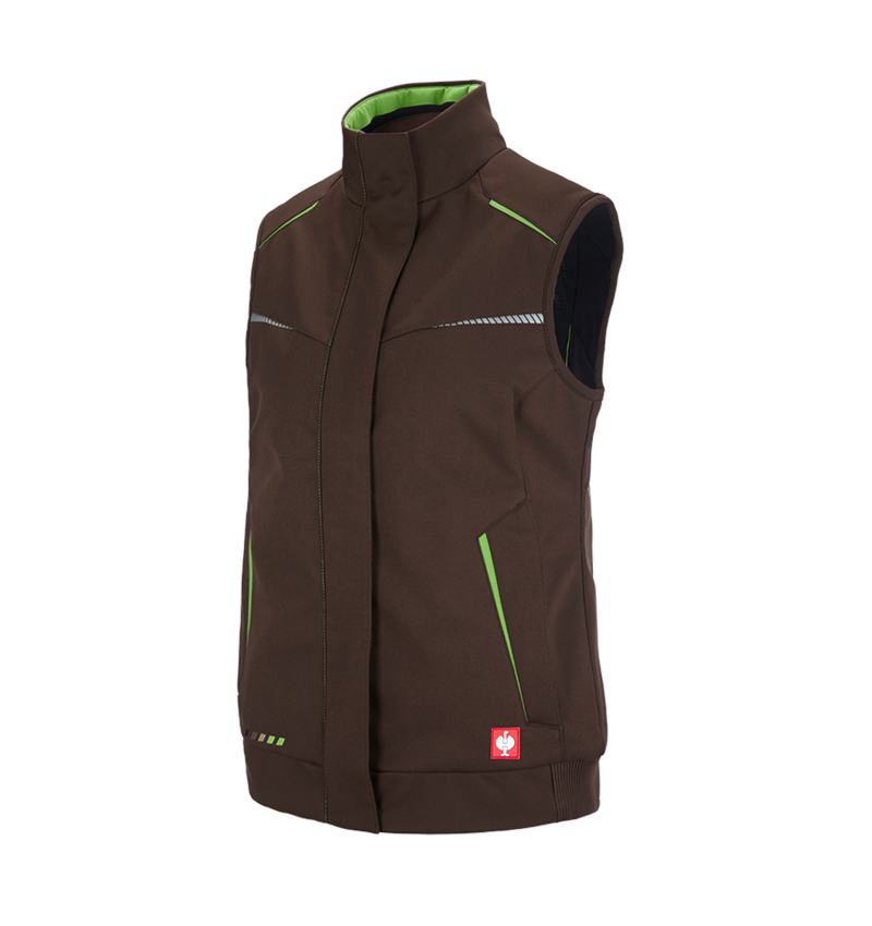 Werkvesten: Winter softshellbodywarmer e.s.motion 2020, dames + kastanje/zeegroen 2