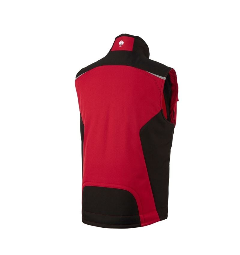 Werkvesten: Softshell-bodywarmer e.s.motion + rood/zwart 2