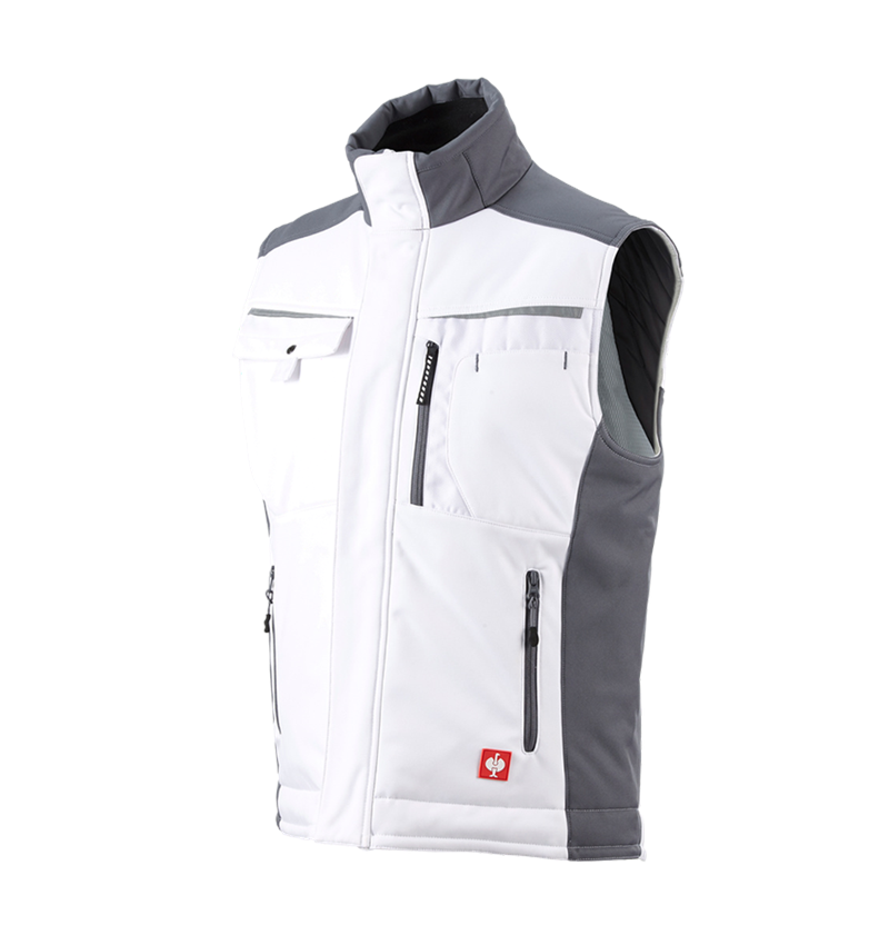 Werkvesten: Softshell-bodywarmer e.s.motion + wit/grijs 2