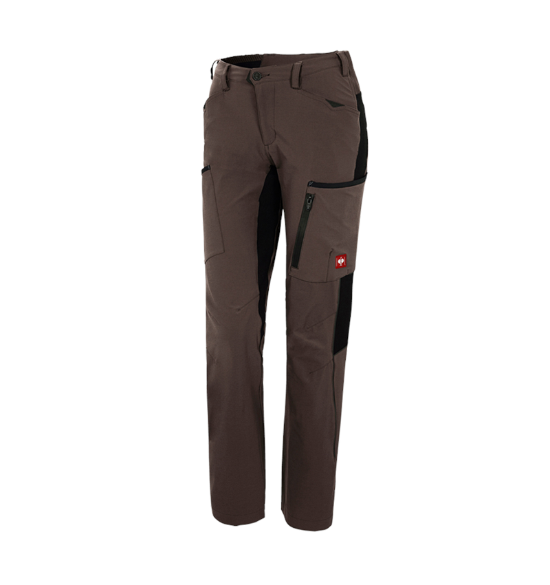 Werkbroeken: Cargobroek e.s.vision stretch, dames + kastanje/zwart 2