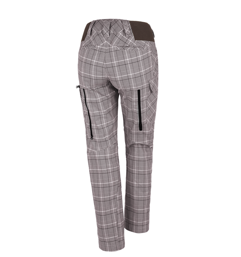 Werkbroeken: e.s. Werkbroek pocket, dames + kastanje/wit 3