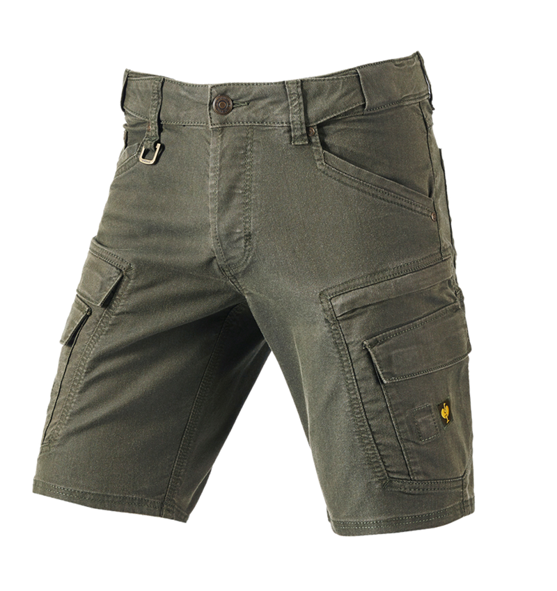 Werkbroeken: Cargoshort e.s.vintage + camouflagegroen 2