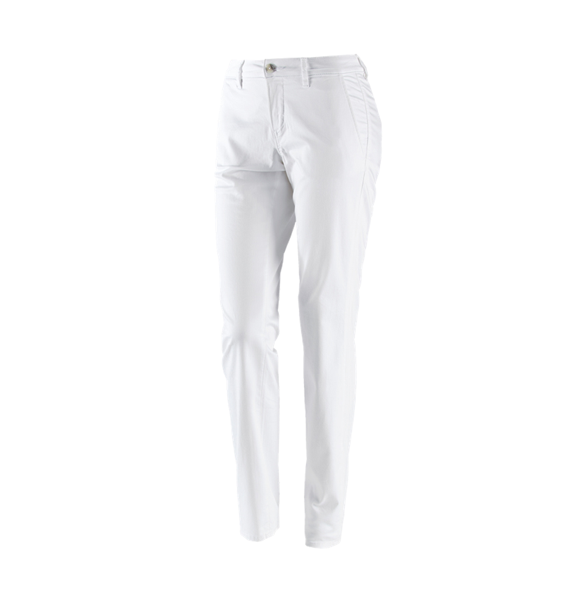 Werkbroeken: e.s. 5-pocket-werkbroek chino, dames + wit 4