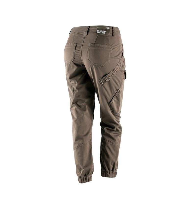Werkbroeken: Cargobroek e.s. ventura vintage, dames + omber bruin 3