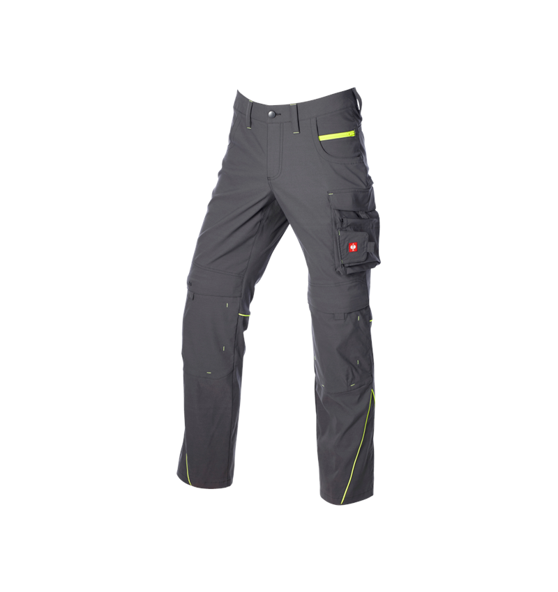 Werkbroeken: Stretch werkbroek e.s.line.core + carbongrijs/signaalgeel 5
