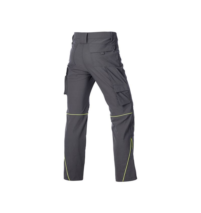 Werkbroeken: Stretch werkbroek e.s.line.core + carbongrijs/signaalgeel 6