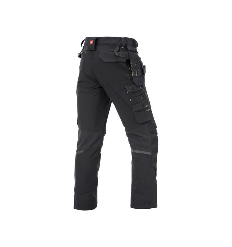 Werkbroeken: Stretch holster werkbroek e.s.line.nordic + zwart/signaalgeel 7