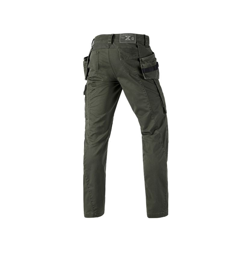 Werkbroeken: Werkbroek e.s.motion ten tool-pouch + camouflagegroen 1