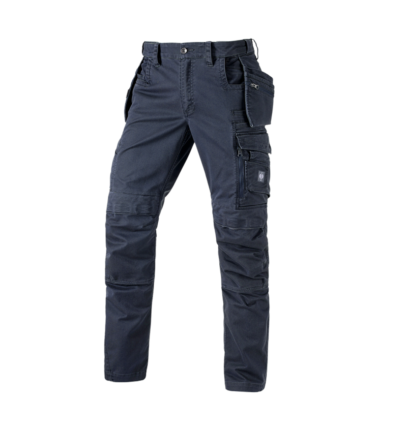 Werkbroeken: Werkbroek e.s.motion ten tool-pouch + leisteenblauw 2