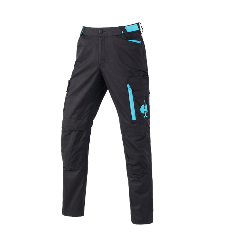 Werkbroeken: Werkbroek e.s.trail + zwart/lapis turkoois 2