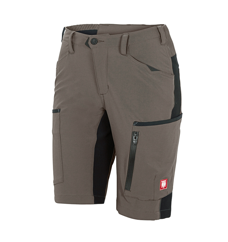 Werkbroeken: Short e.s.vision stretch, dames + steen/zwart 2