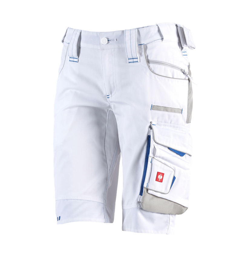 Werkbroeken: Short e.s.motion 2020, dames + wit/gentiaanblauw 2