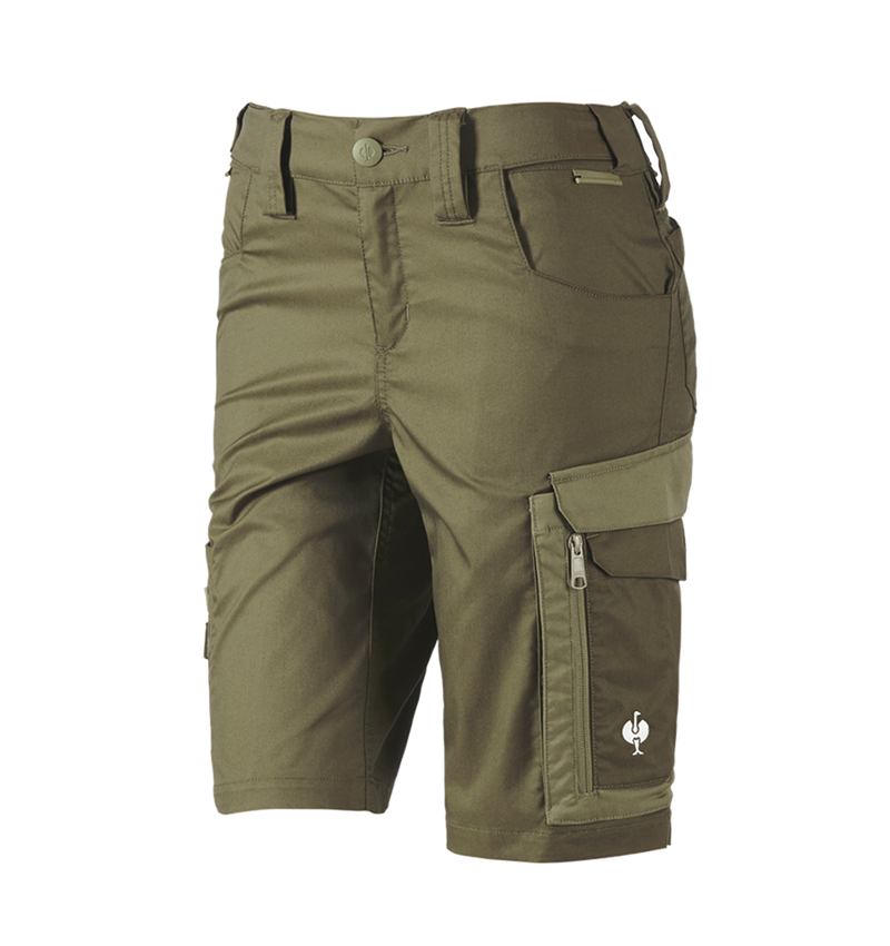 Onderwerpen: Short e.s.concrete light, dames + moddergroen/stipa-groen 2