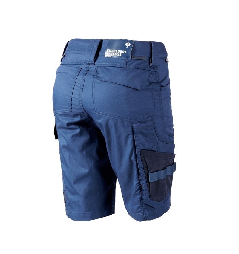 Werkbroeken: Short e.s.concrete light, dames + alkalisch blauw/diepblauw 3