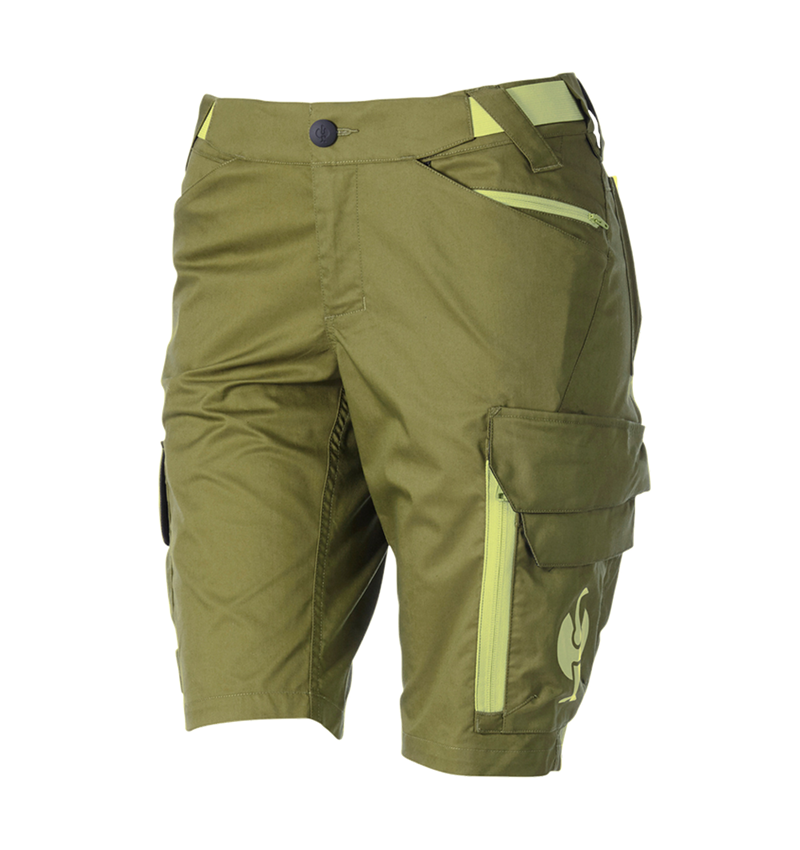 Werkbroeken: Short e.s.trail, dames + jeneverbesgroen/limegroen 4