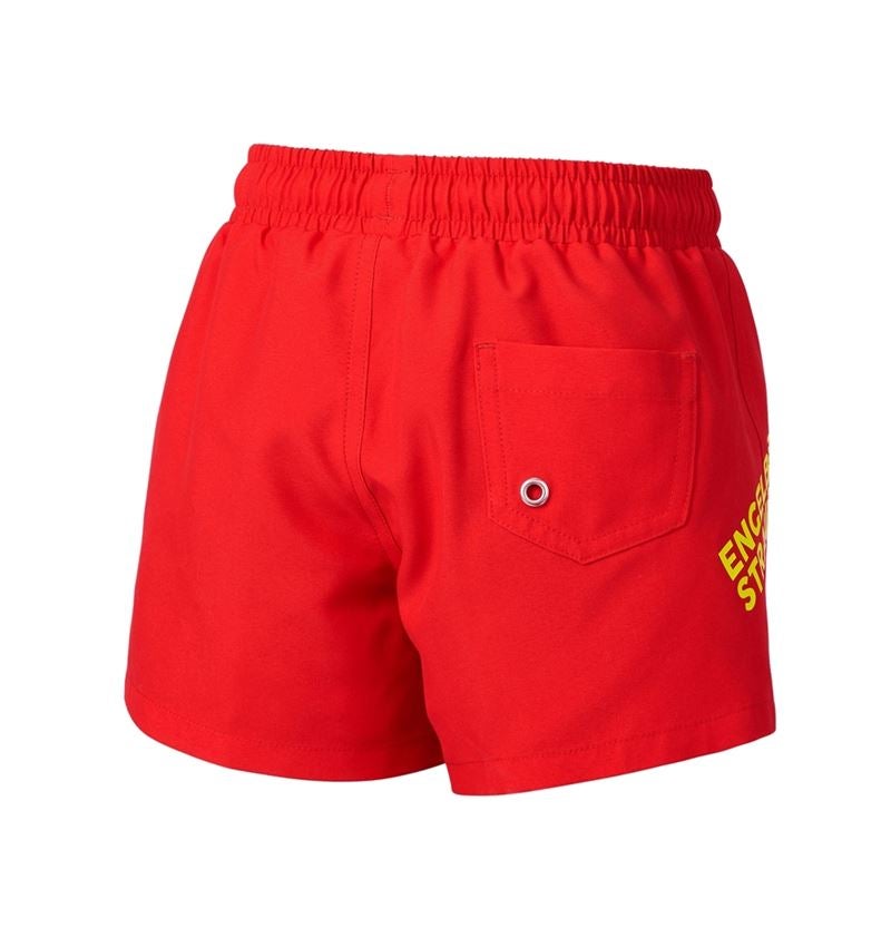 Shorts: Zwemshort e.s.trail, kinderen + strauss rood/zuurgeel 5