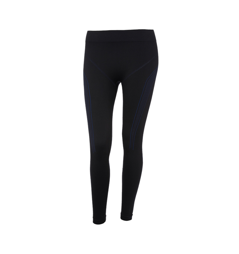 Thermo Ondergoed	: e.s. Functionele-Long Pants seamless - warm, dames + zwart/gentiaanblauw 2