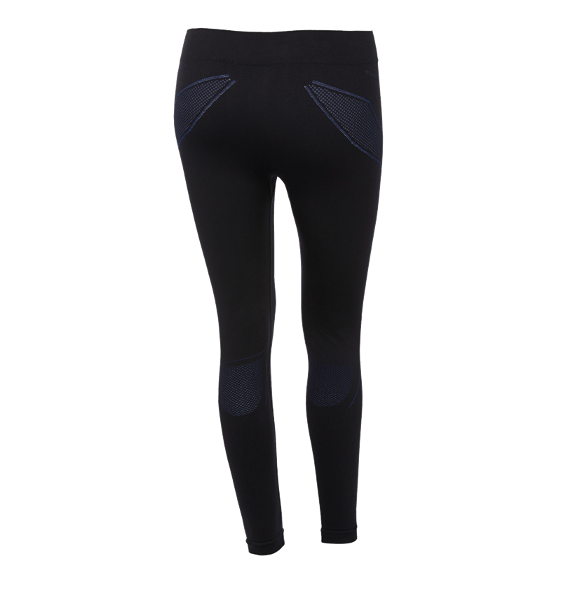 Thermo Ondergoed	: e.s. Functionele-Long Pants seamless - warm, dames + zwart/gentiaanblauw 3
