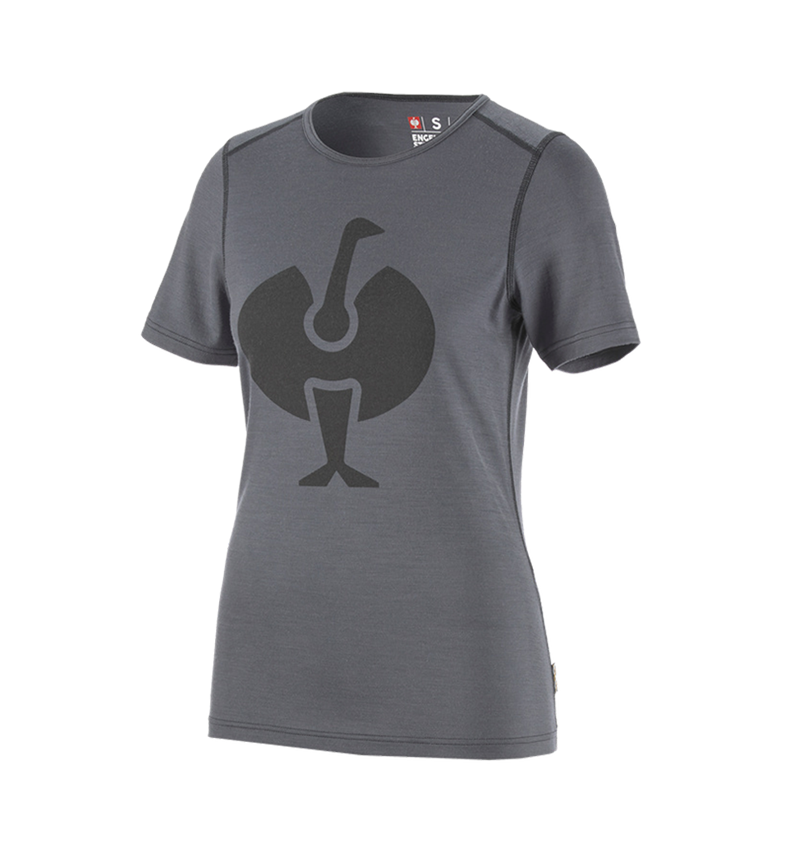 Thermo Ondergoed	: e.s. T-shirt Merino, dames + cement/grafiet 2