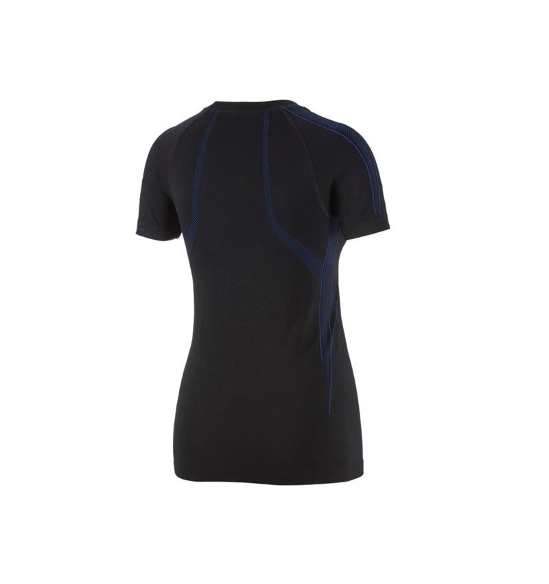 Thermo Ondergoed	: e.s. Functionele-T-Shirt seamless-warm, dames + zwart/gentiaanblauw 3
