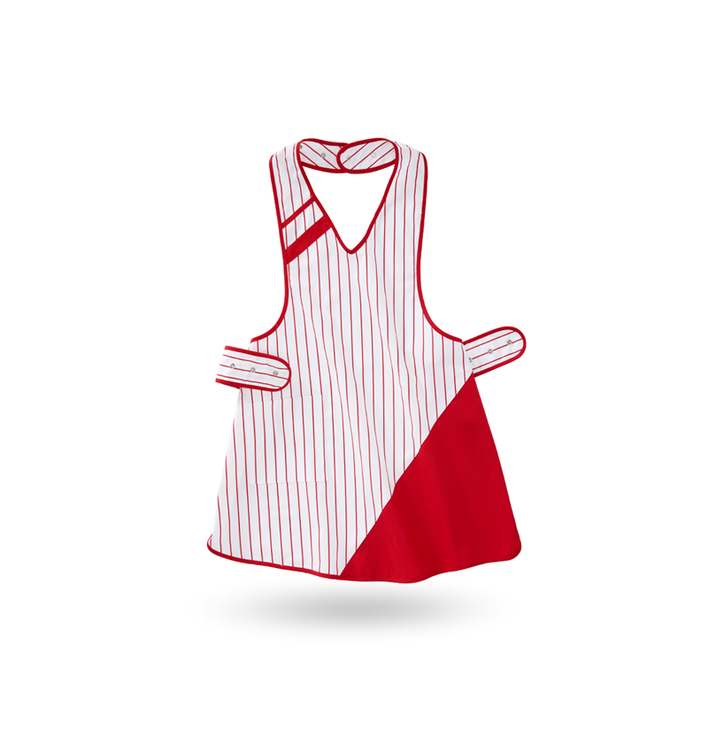 Schorten: Damesschort Ariane + wit/rood