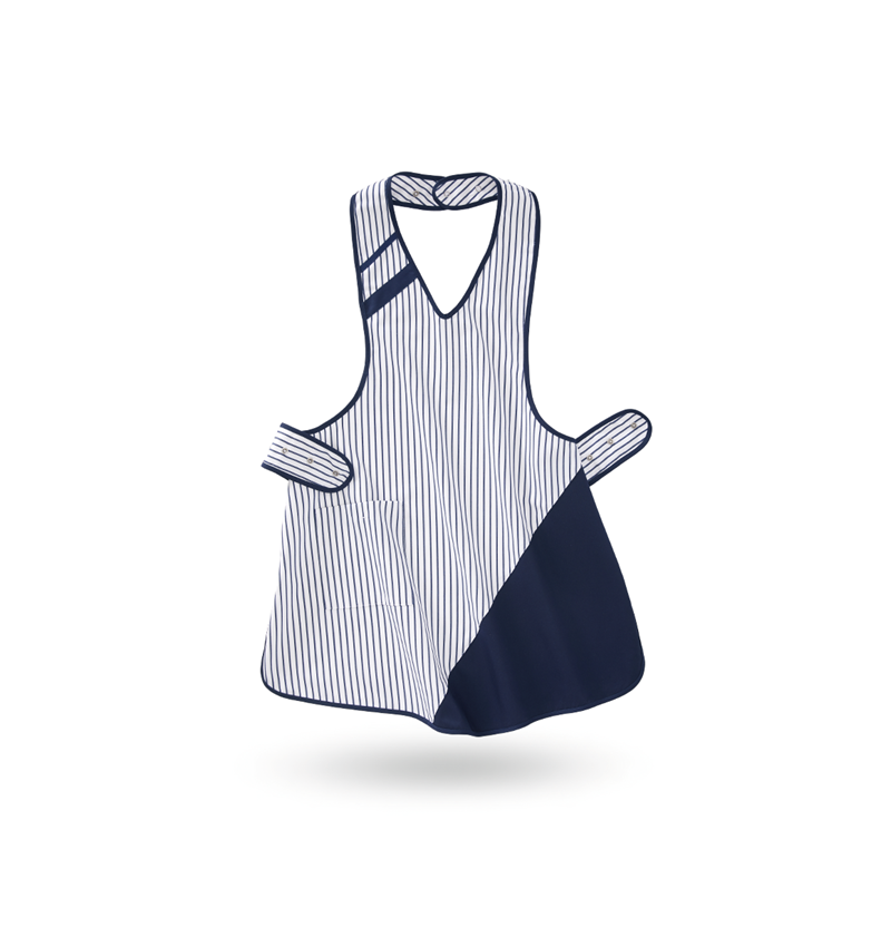 Schorten: Damesschort Ariane + wit/donkerblauw