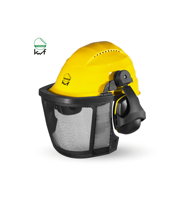 Veiligheidshelmen: Veiligheidshelmcombi voor de bosbouw Professional + geel