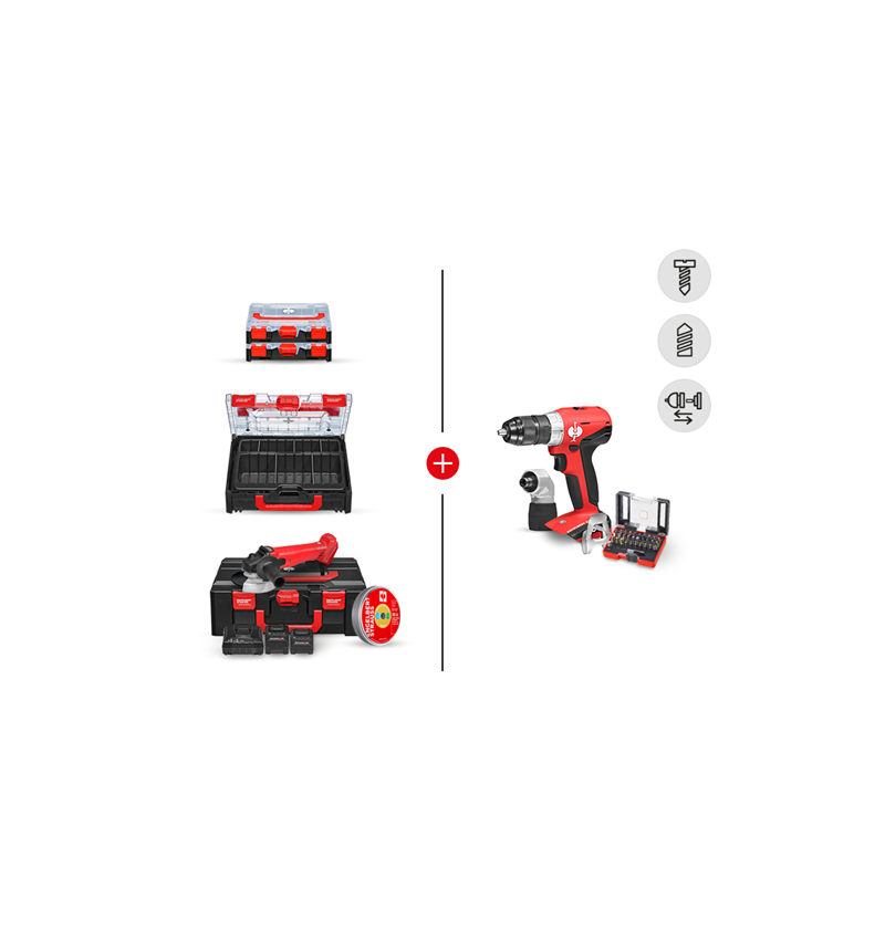 Gereedschap: 18V accu-haakse slijper + boorschr.dr. M SET I
