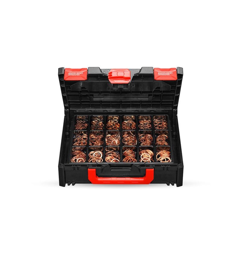 Assortiment kleine onderdelen: Afdichtringen DIN 7603 A in STRAUSSbox 118 midi