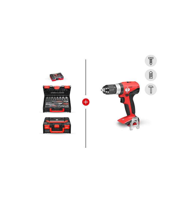 Elektrische gereedschappen: COMBI-SET 2 + 18,0 V accu-klopboormachine L