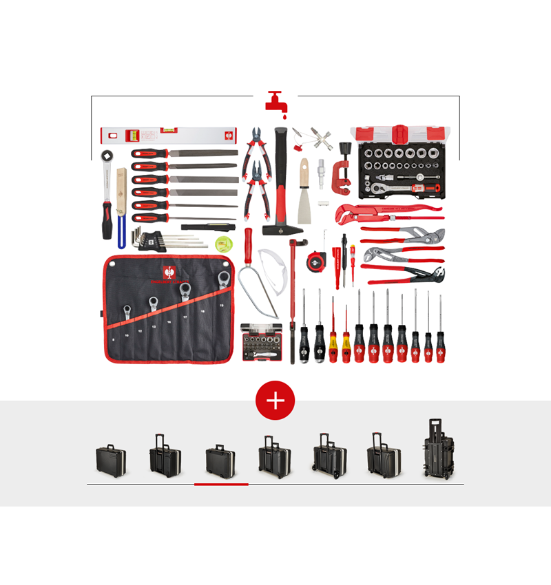 Gereedschapskoffers: Gereedschapsset sanitair incl. gereedschapskoffer