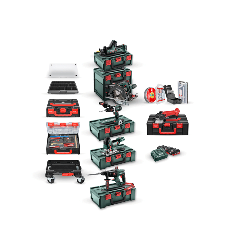 STRAUSSbox Systeem: Metabo 18,0V combipack XV 3x 4,0 Ah LiHD+lader