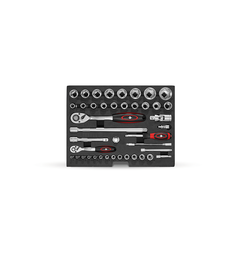 STRAUSSbox Systeem: Dopsleutel-inzetstuk 1/4"+1/2" Classic midi