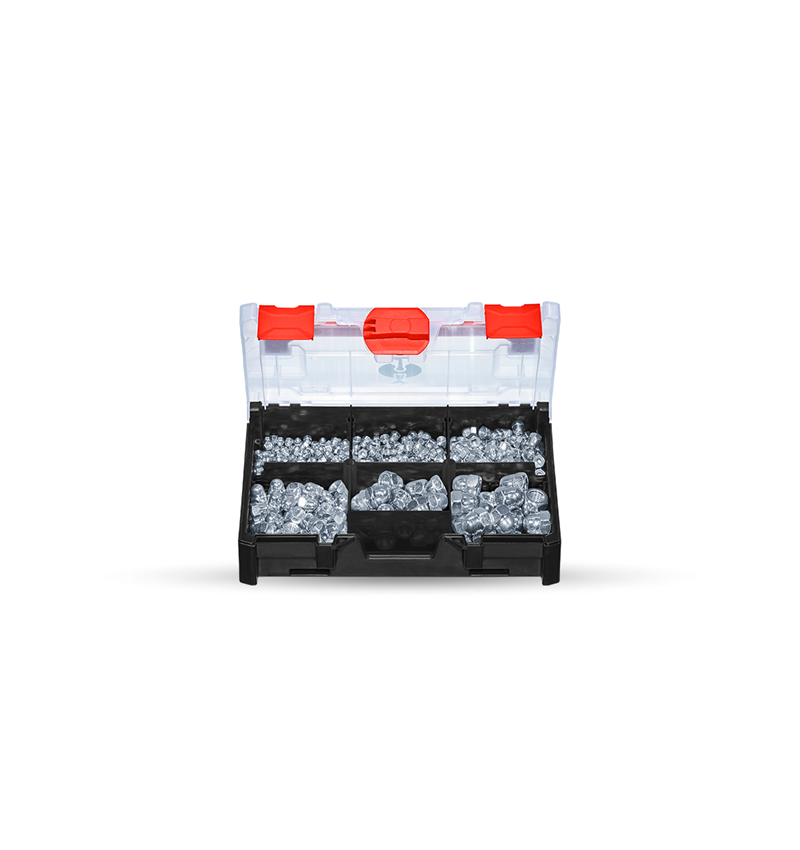 Moeren: Assortiment dopmoeren DIN 1587 in STRAUSSbox mini