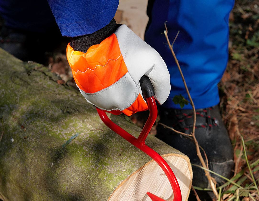 Leer: Leren snijvaste bosbouwhandschoenen