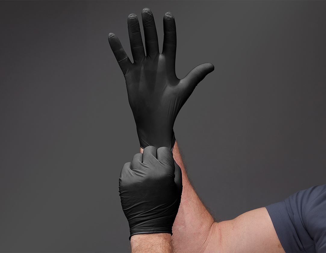 Wegwerphandschoenen: Latex wegwerphandschoenen, poedervrij + zwart