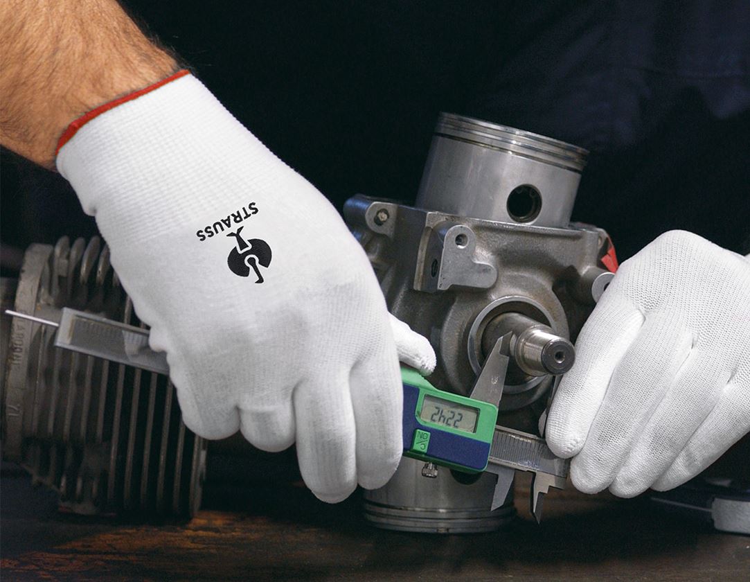 Gecoate: PU-microhandschoenen + wit