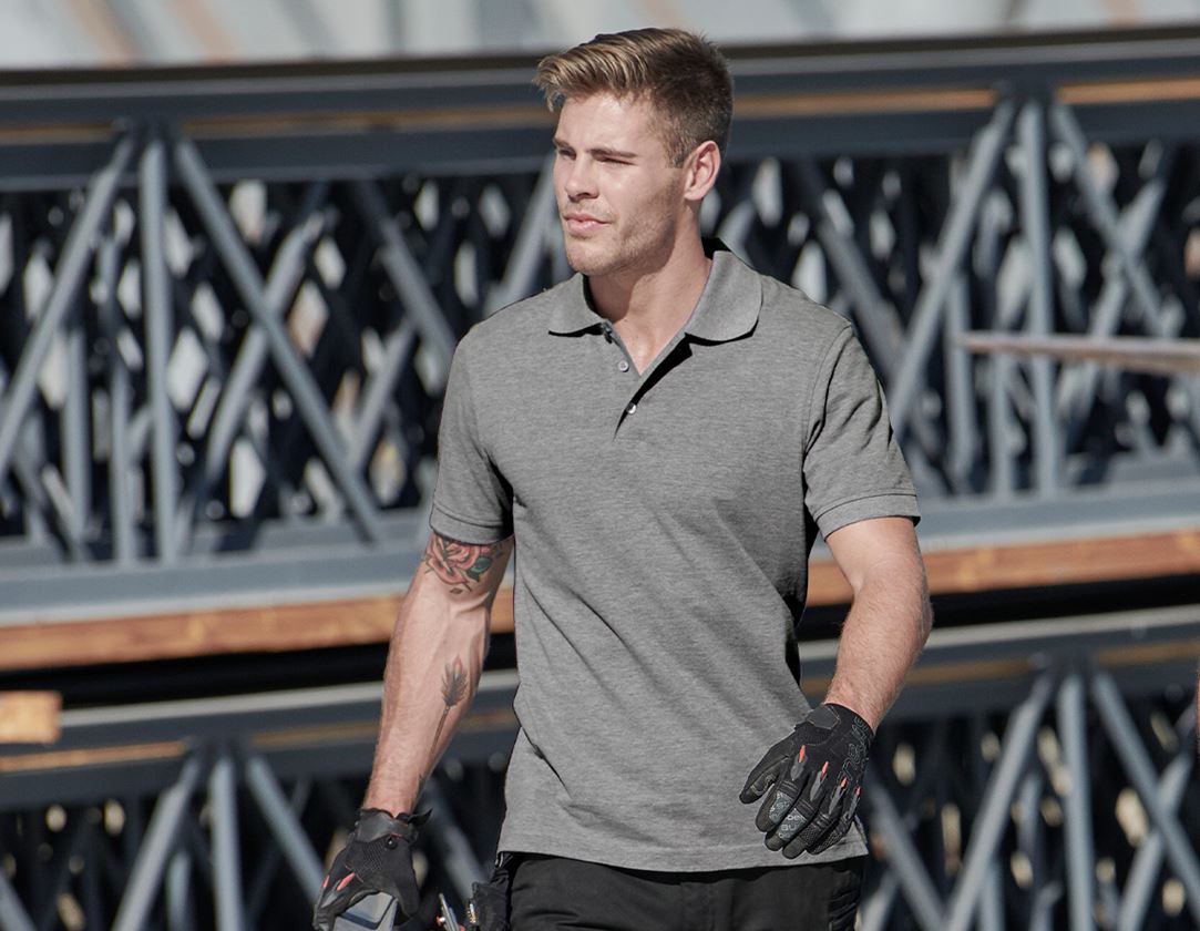 Bovenkleding: e.s. Polo-Shirt cotton + grijs mêlee