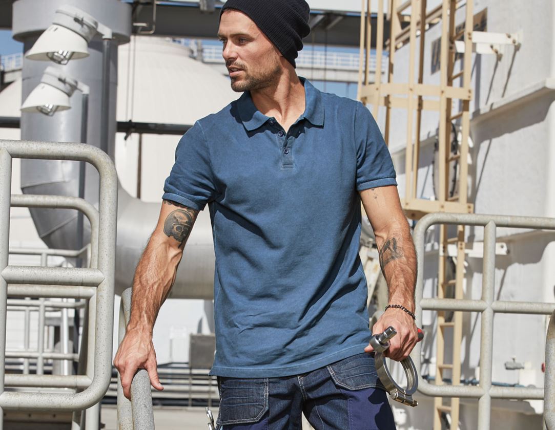 Onderwerpen: e.s. Polo-Shirt vintage cotton stretch + antiek blauw vintage 1