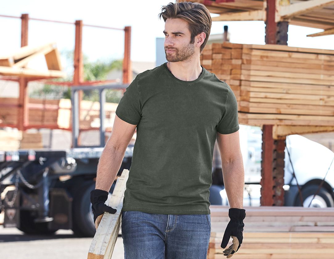 Onderwerpen: e.s. T-Shirt vintage cotton stretch + camouflagegroen vintage 1