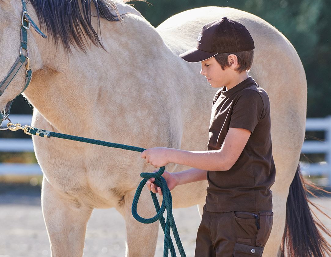 Bovenkleding: e.s. T-shirt cotton stretch, kinderen + kastanje