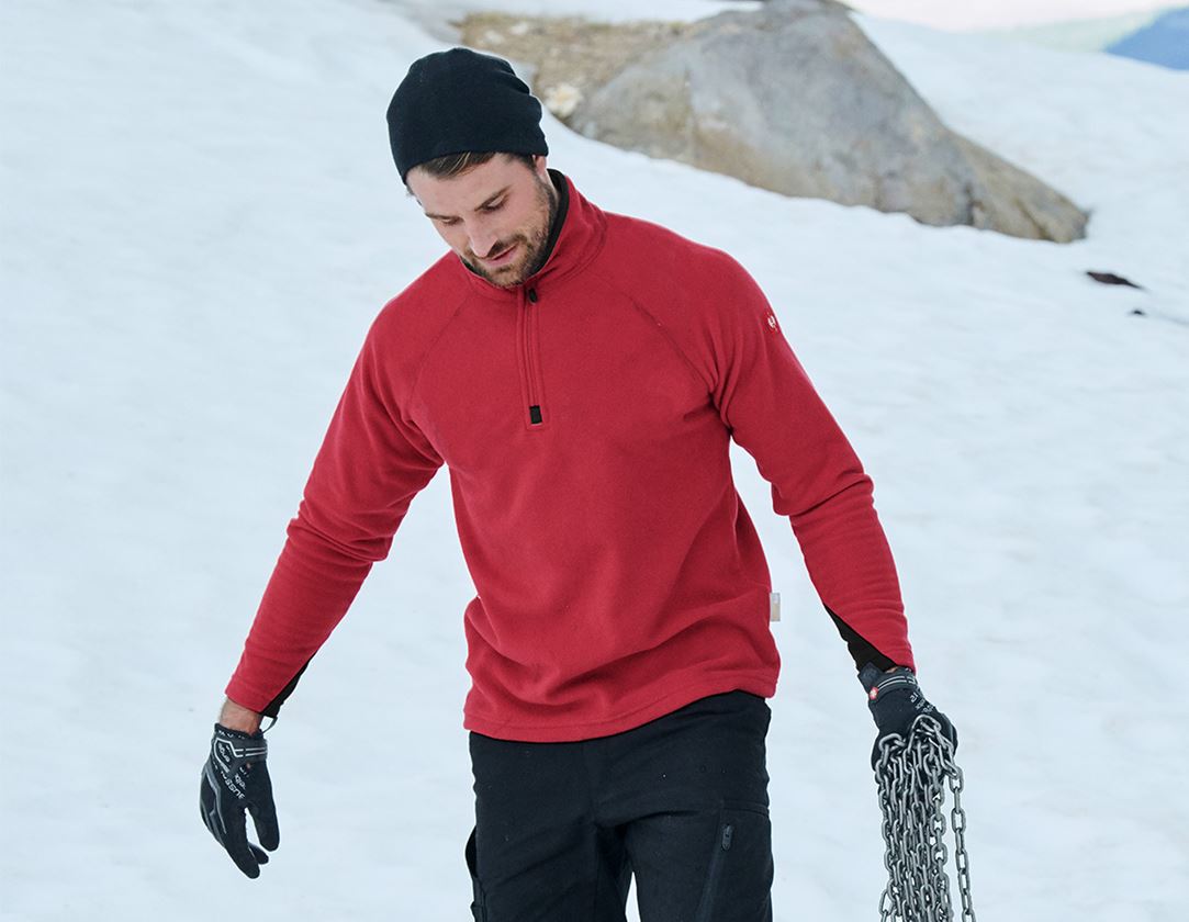 Bovenkleding: Microfleece schipperstrui dryplexx® micro + rood
