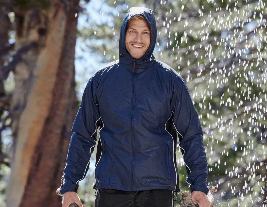 Werkjassen: Regenjack flexactive + donkerblauw/zwart