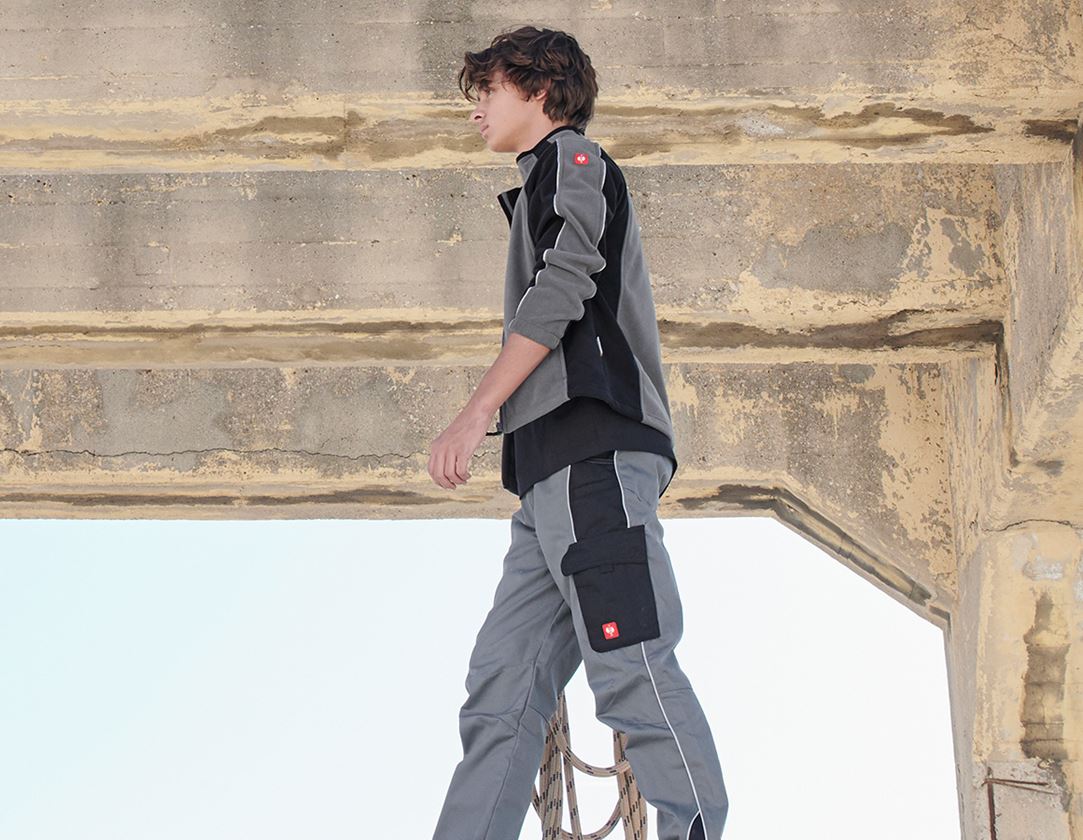 Jassen: Microfleece kinderjack dryplexx® micro + antraciet/zwart 2