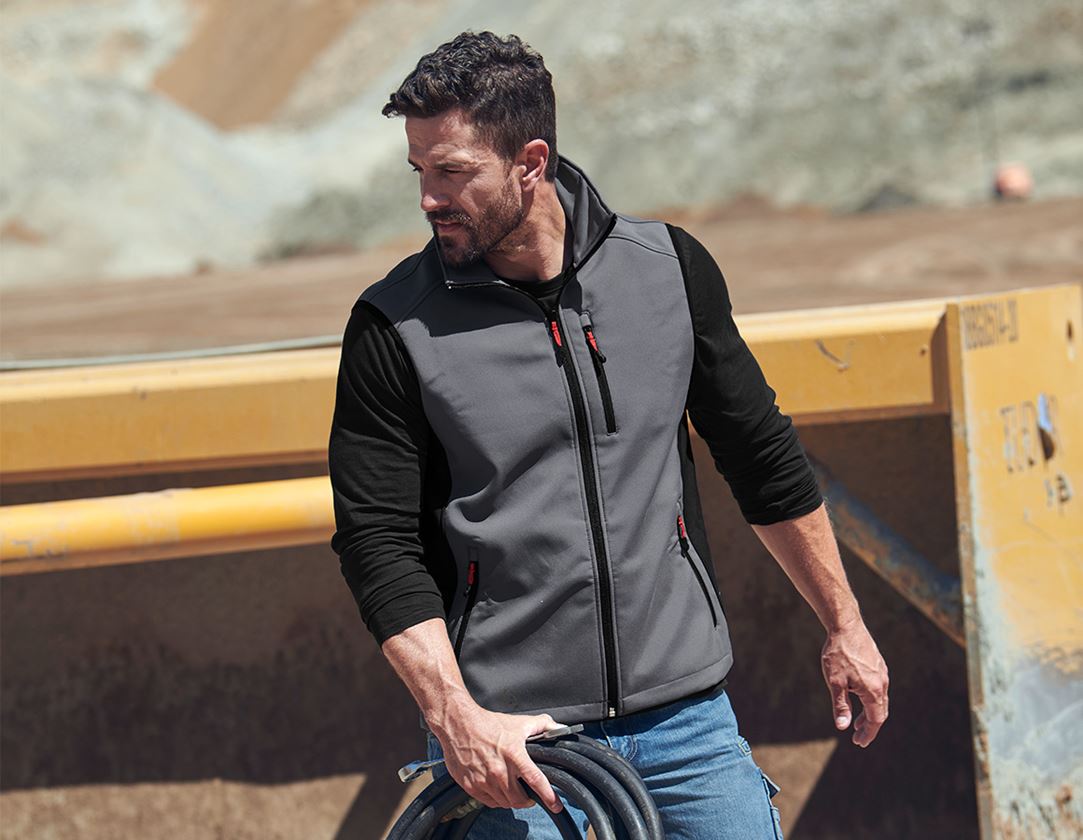 Werkvesten: Softshell-bodywarmer dryplexx® softlight + antraciet/zwart