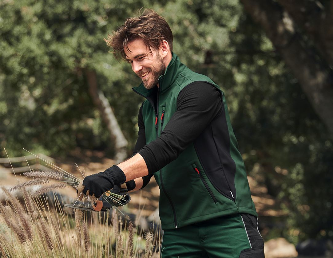 Werkvesten: Softshell-bodywarmer dryplexx® softlight + groen/zwart 1