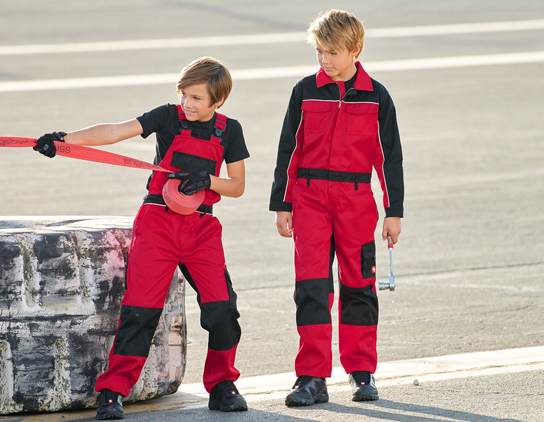 Broeken: Kinderoverall e.s.image + rood/zwart 1