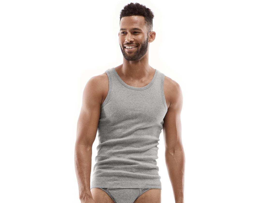 Ondergoed | Thermokleding: e.s. Hemd fijne rib classic + grijs mêlee