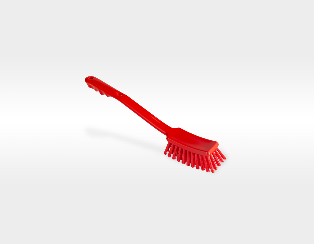 Bezems | Borstels | Schrobbers: Steelborstel, lang + rood