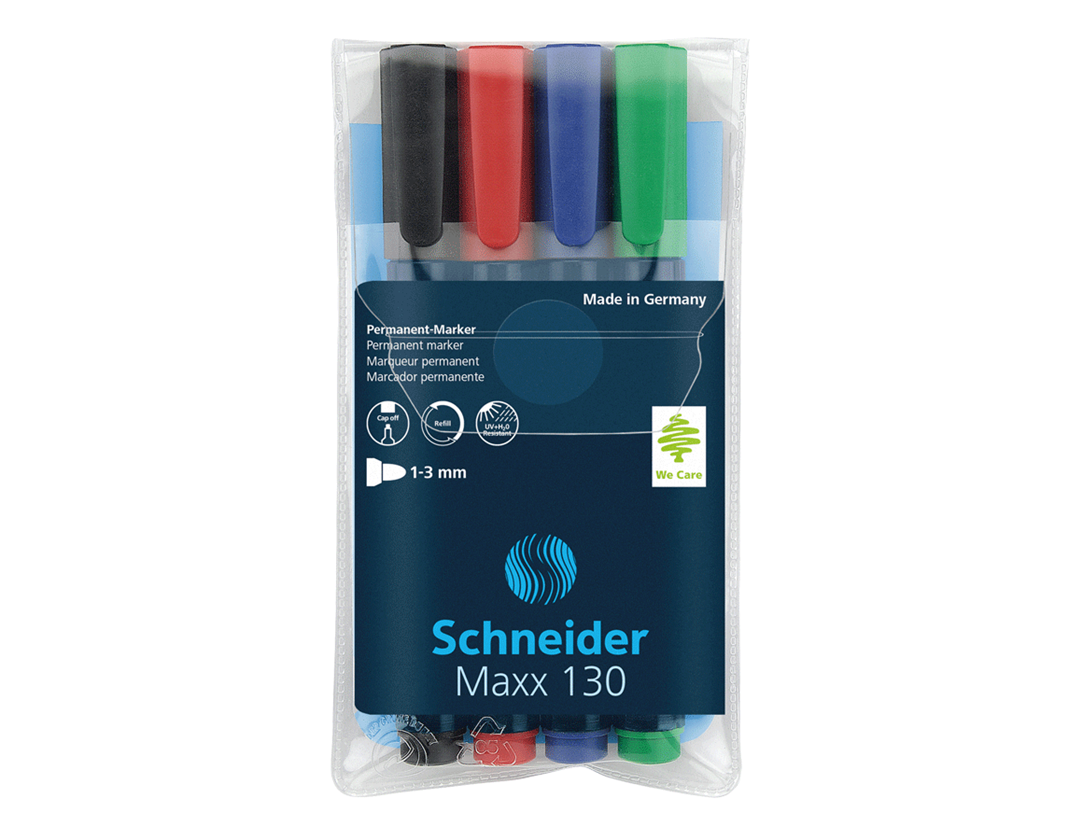 Schrijven | Corrigeren: Schneider Permanentmarker 130, etui met 4